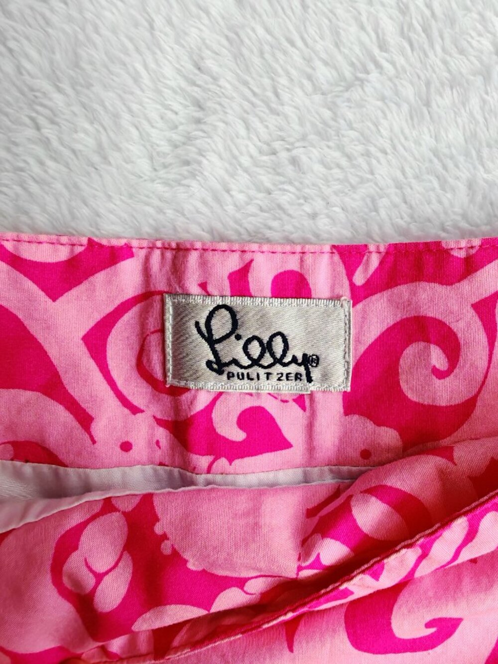 Lilly Pulitzer Girls Pink Print Mini Skirt Size 8 Preppy Summer Aesthetic XS Pet - Picture 7 of 9